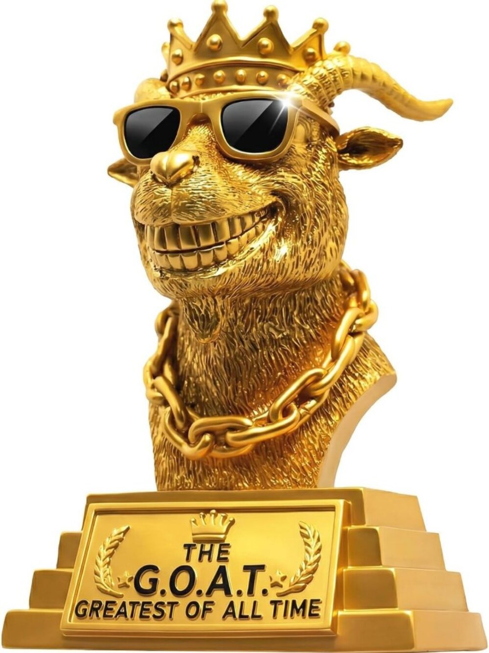 Handmade 6" Gold GOAT Trophy - Fantasy Football Champion Award, Funny Office